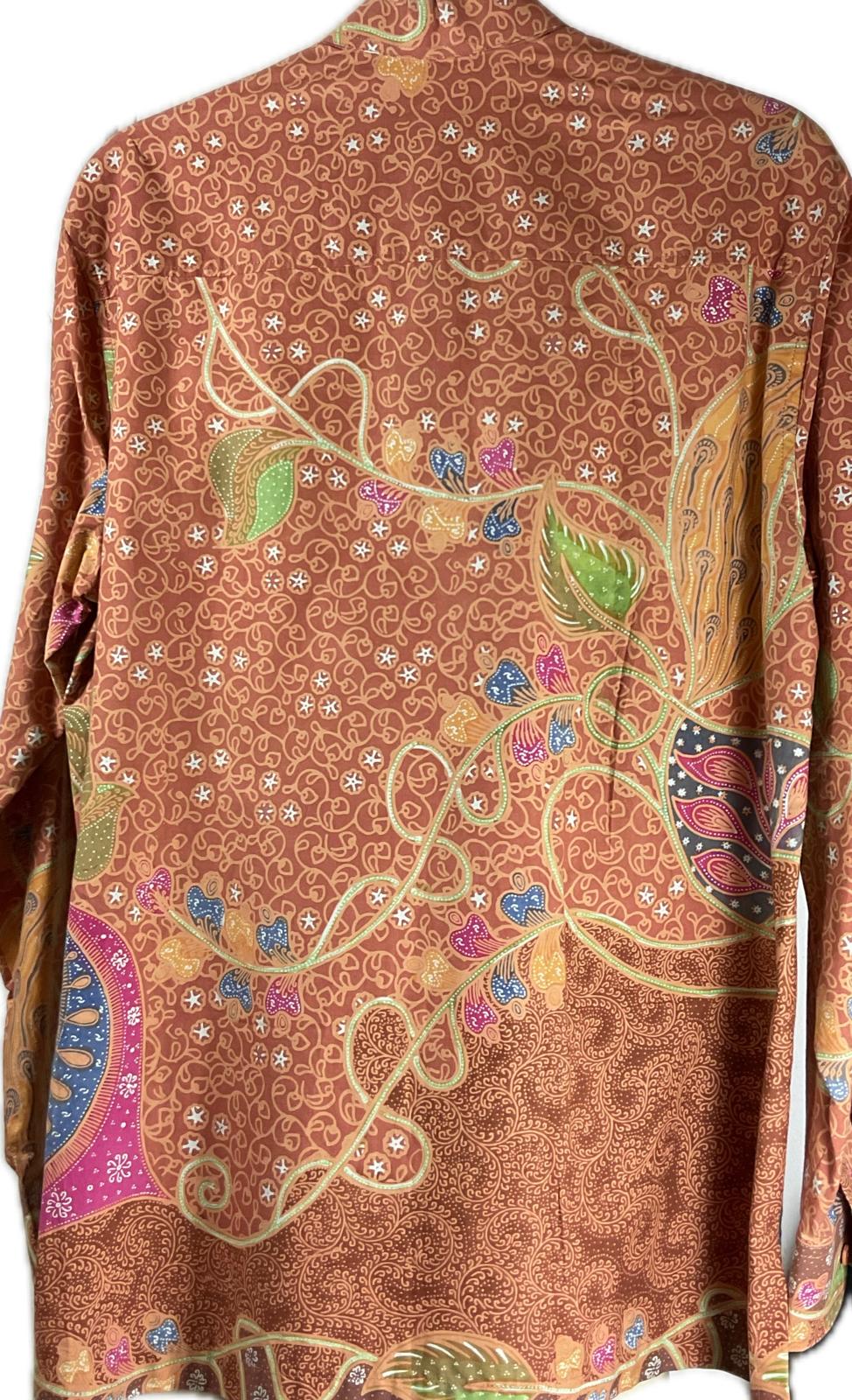 Mens Batik Top Long Sleeve MBT-L-ORANGE-A22001