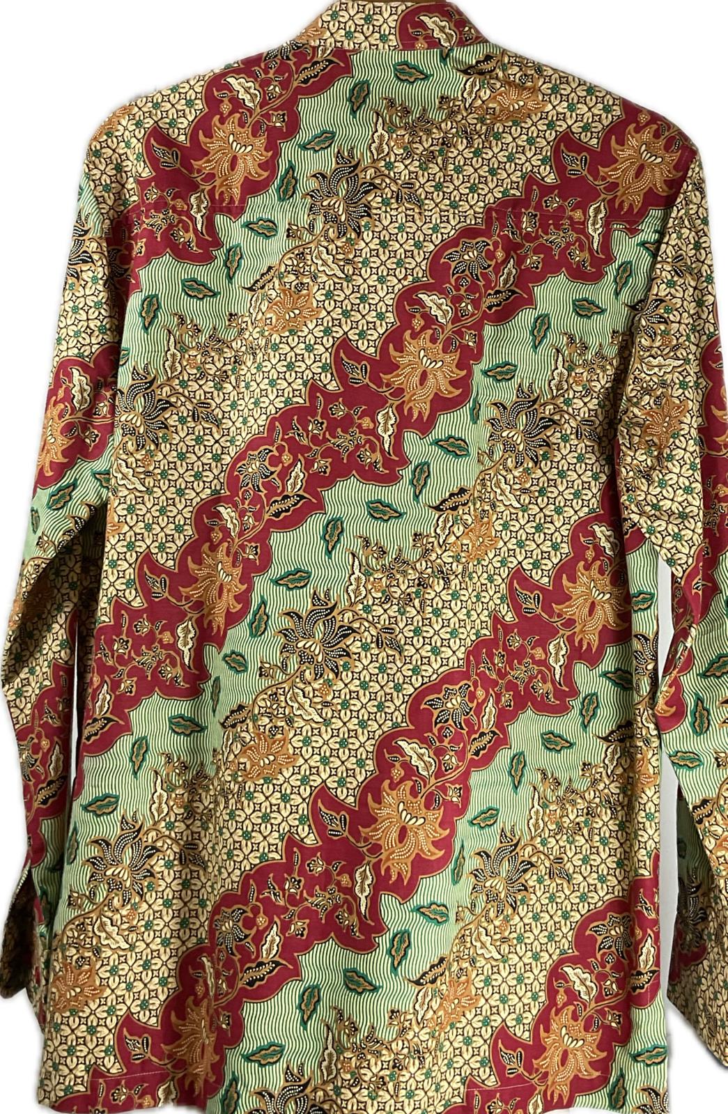 Mens Batik Top Long Sleeve MBT-L-RED-A22002