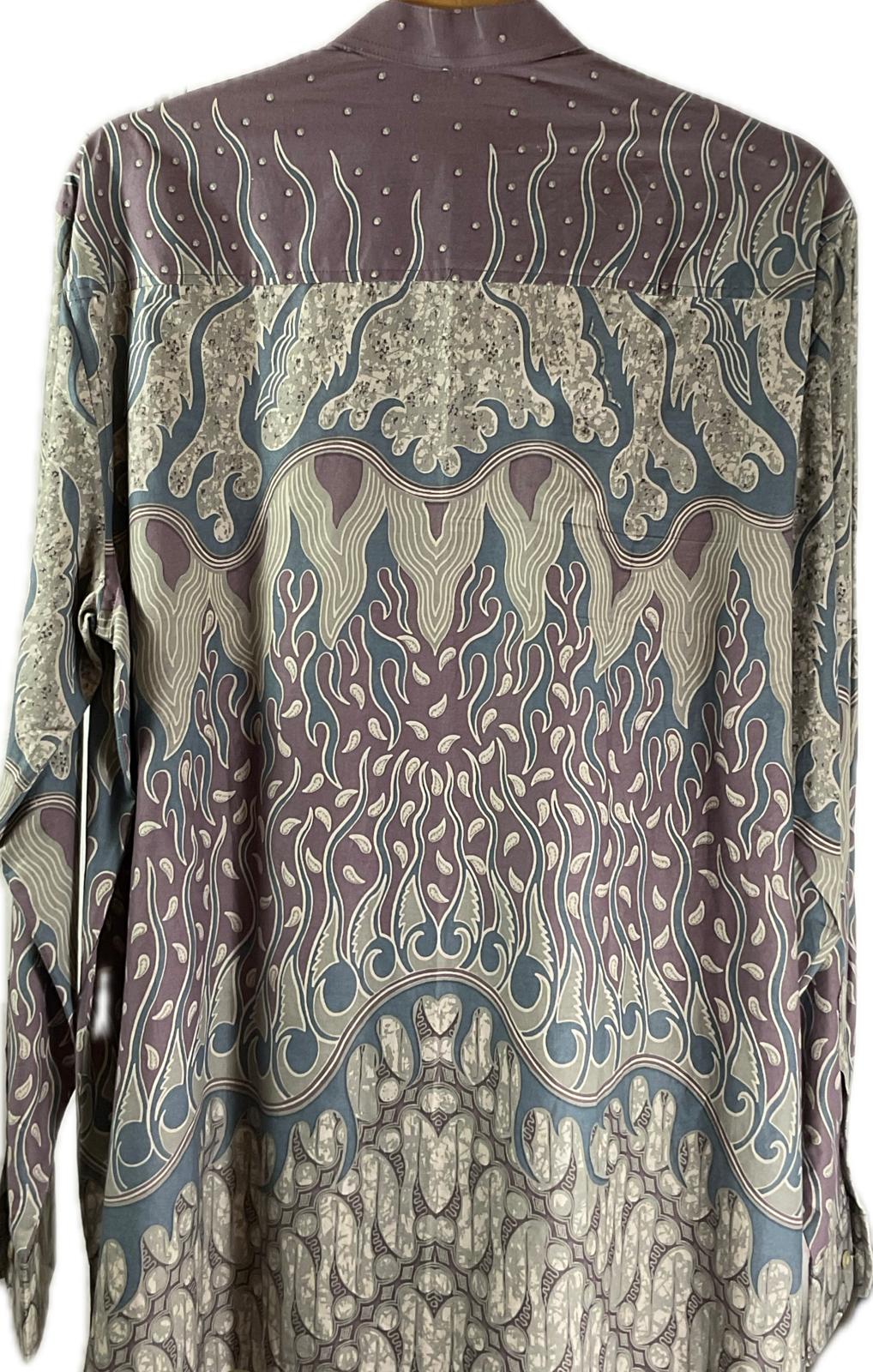 Mens Batik Top Long Sleeve MBT-XL-BROWN-A222001