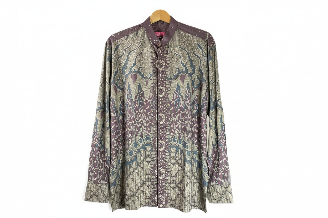 Mens Batik Top Long Sleeve MBT-XL-BROWN-A222001
