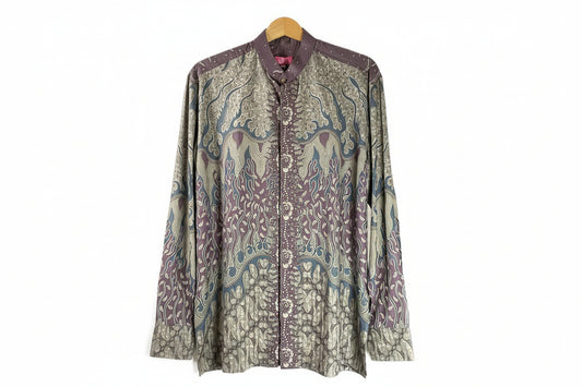 Mens Batik Top Long Sleeve MBT-XL-BROWN-A222001