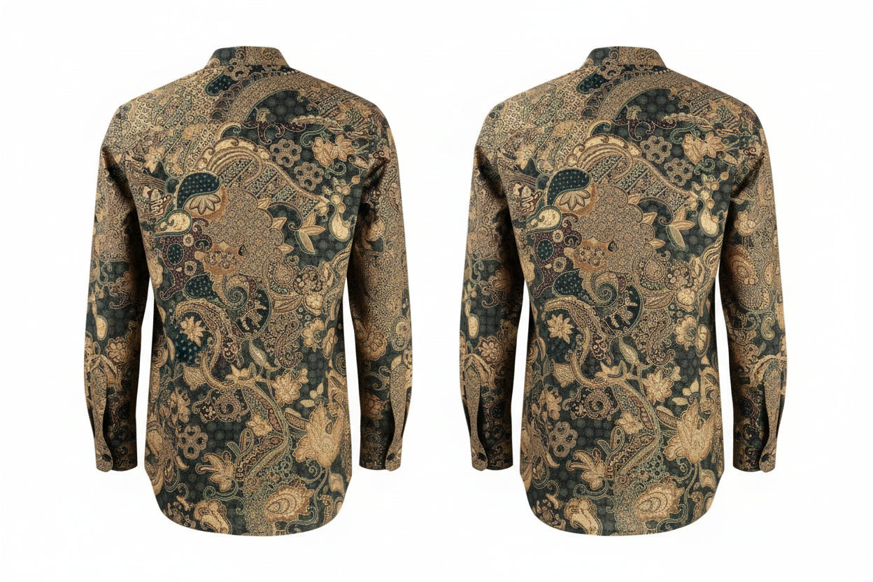 Mens Batik Top Long Sleeve MBT-XL-BLACK-A222002