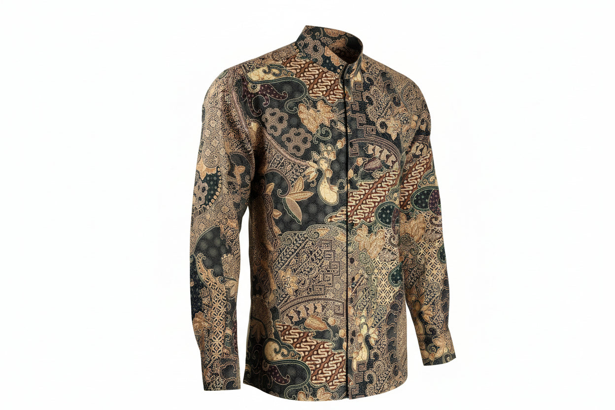 Mens Batik Top Long Sleeve MBT-XXL-BLACK-A2222003