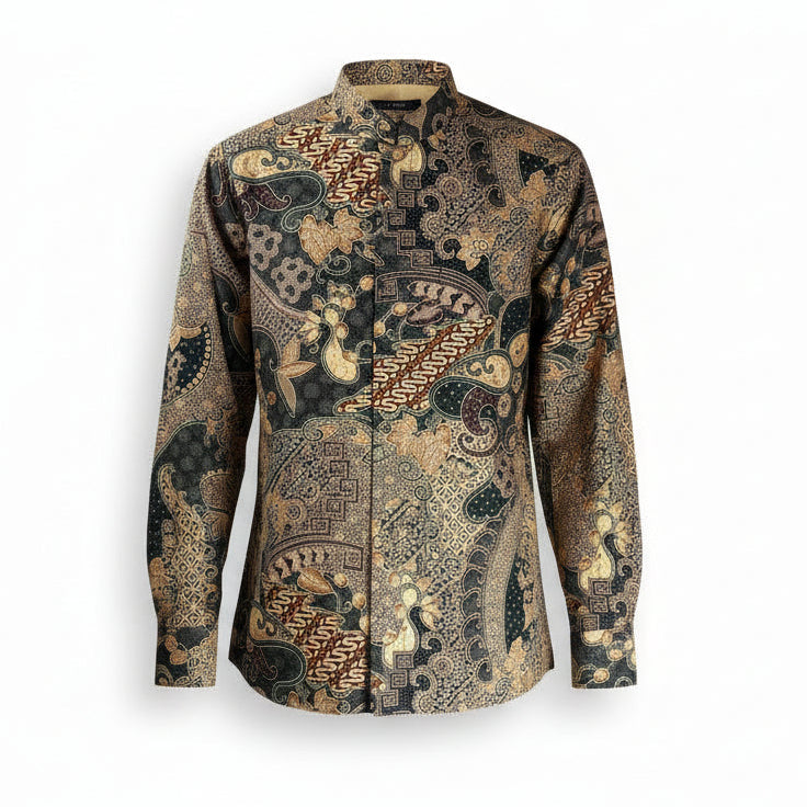 Mens Batik Top Long Sleeve MBT-XL-BLACK-A222002