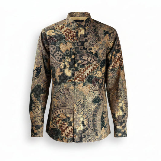 Mens Batik Top Long Sleeve MBT-XL-BLACK-A222002
