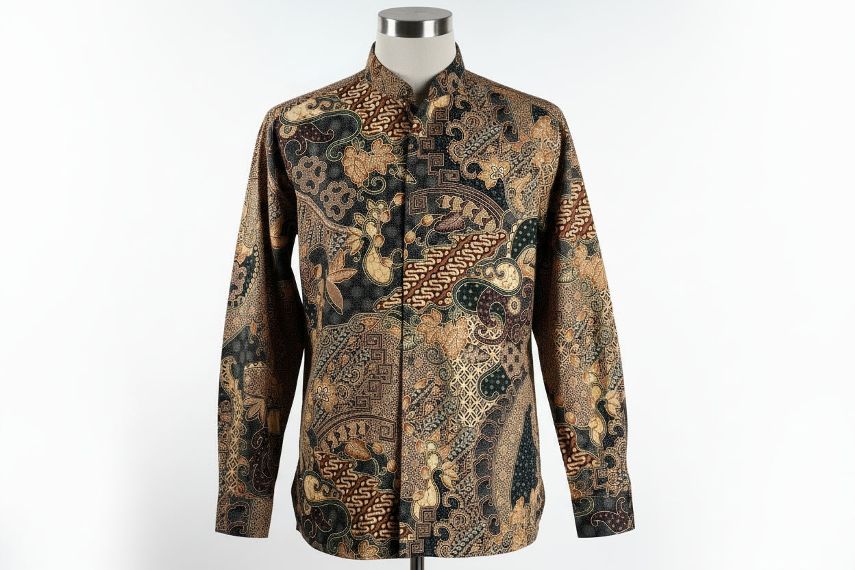 Mens Batik Top Long Sleeve MBT-XXL-BLACK-A2222003
