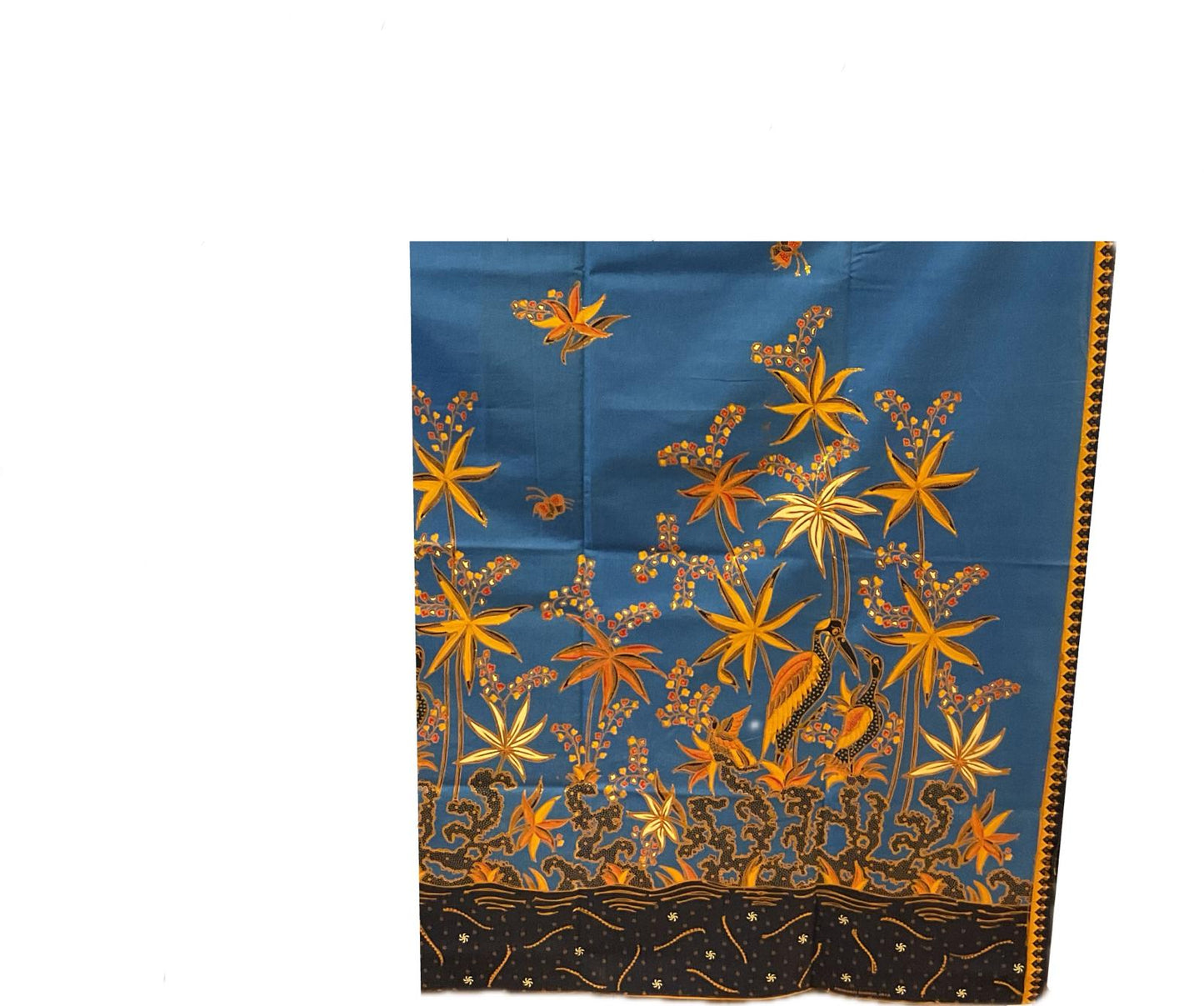 Hand Draw Batik Fabric HDBF-2M-BLUE-8006