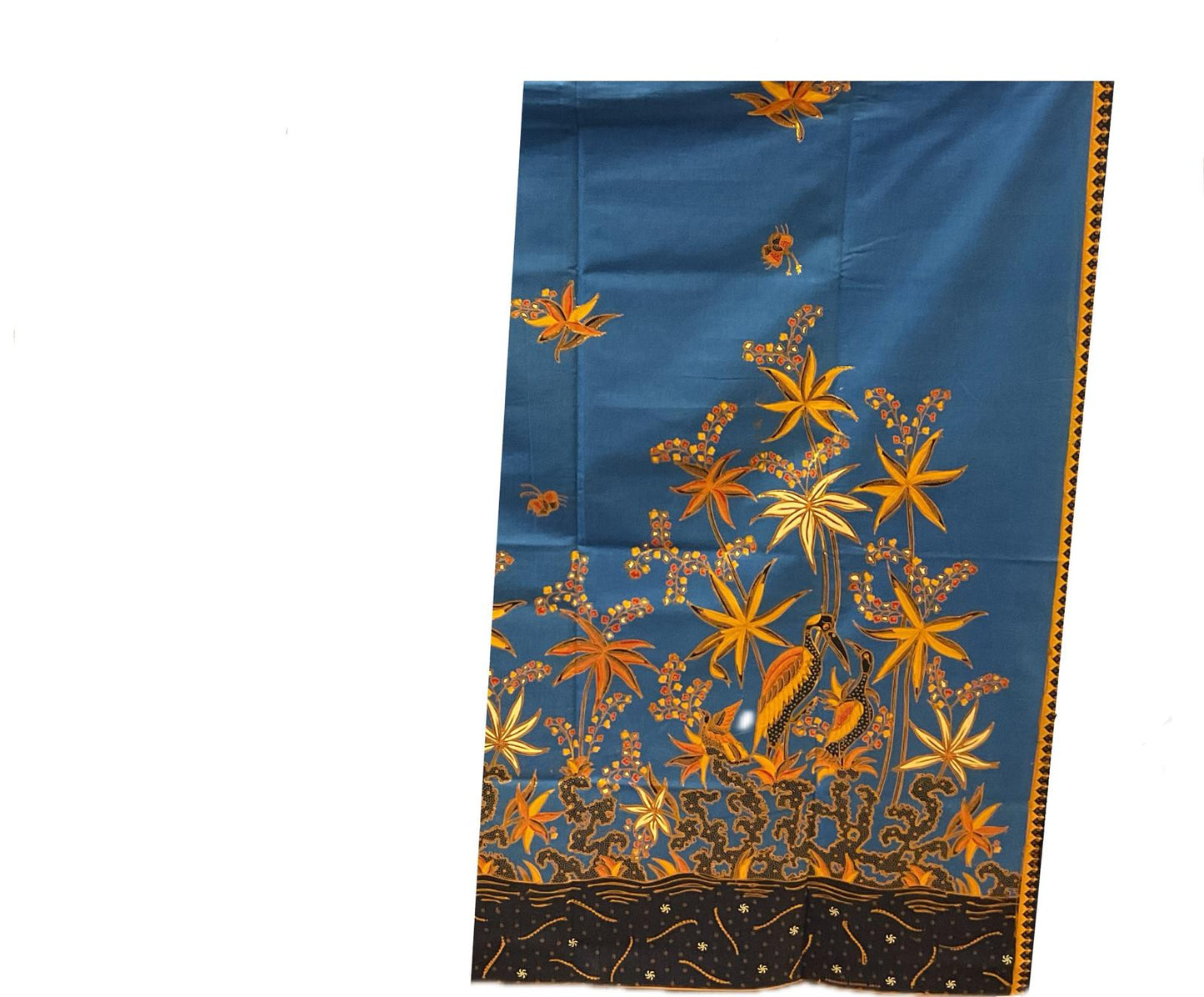 Hand Draw Batik Fabric HDBF-2M-BLUE-8006