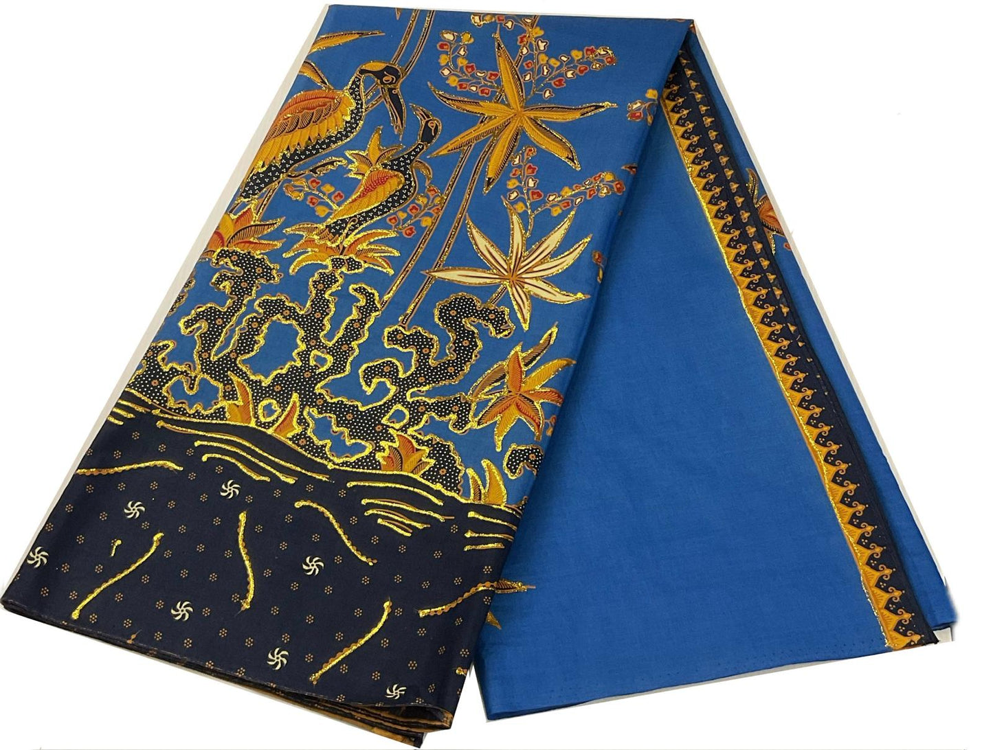 Hand Draw Batik Fabric HDBF-2M-BLUE-8006