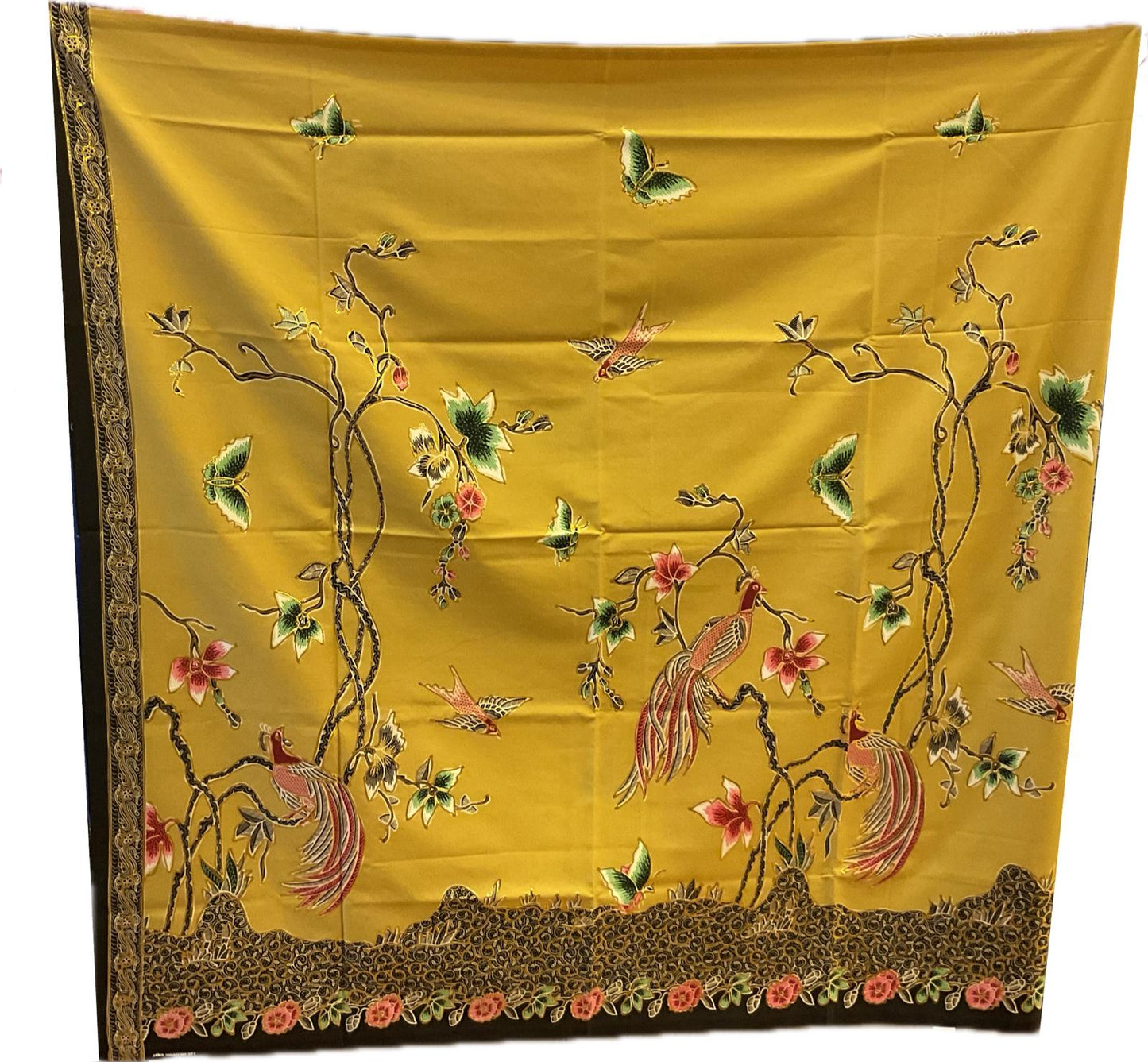Hand Draw Batik Fabric HDBF-2M-YELLOW-8003