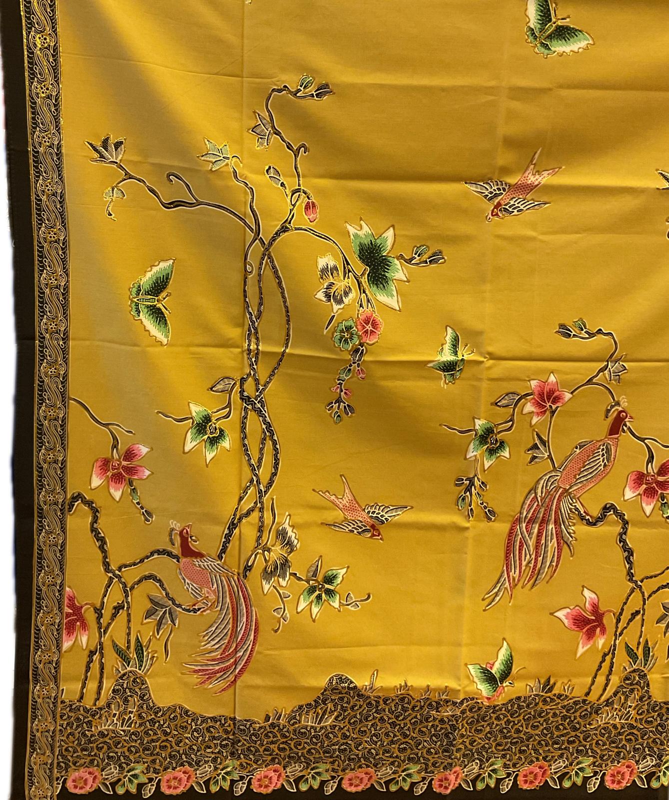 Hand Draw Batik Fabric HDBF-2M-YELLOW-8003