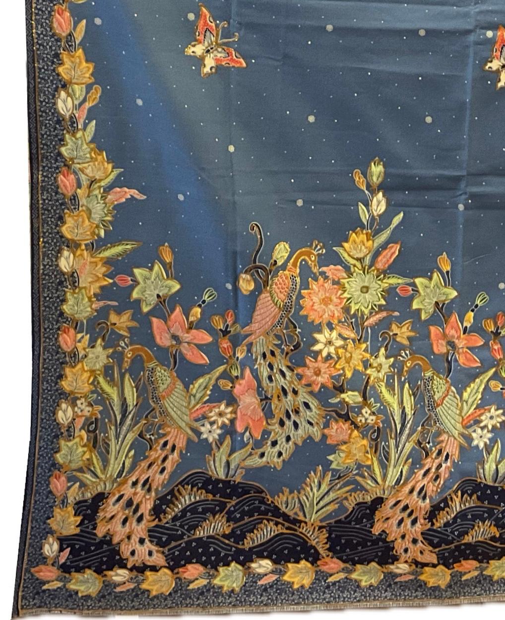 Hand Draw Batik Fabric HDBF-2M-BLUE-8004