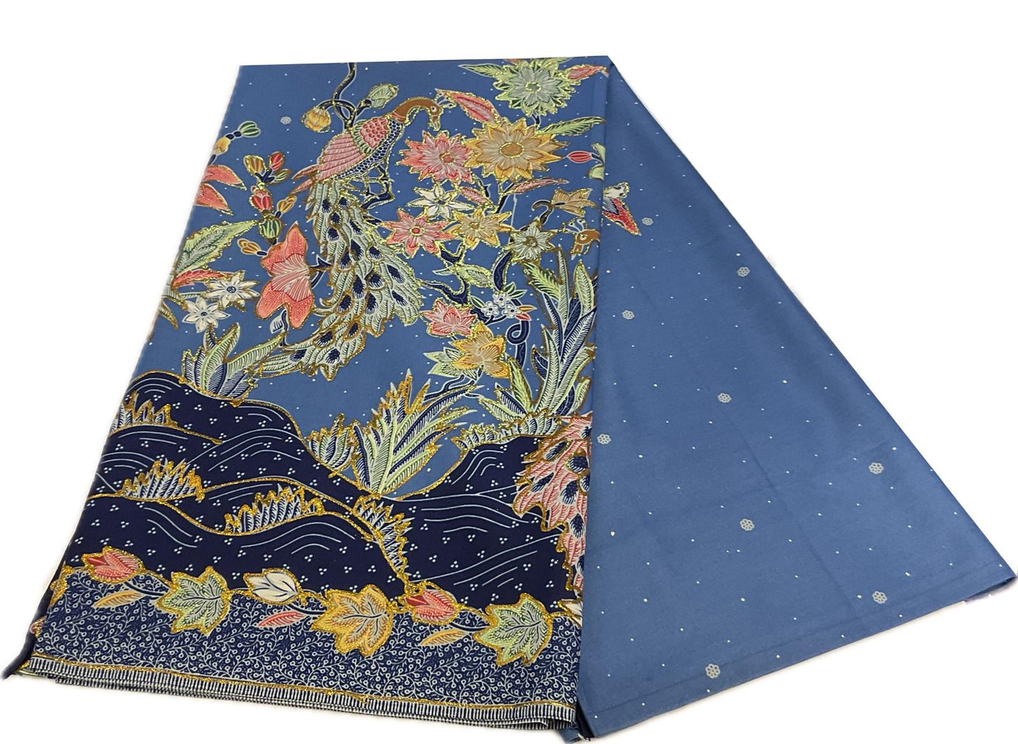Hand Draw Batik Fabric HDBF-2M-BLUE-8004