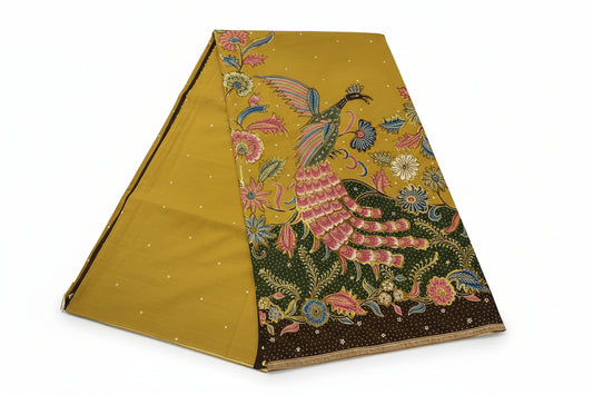 Hand Draw Batik Fabric HDBF-2M-YELLOW-8008