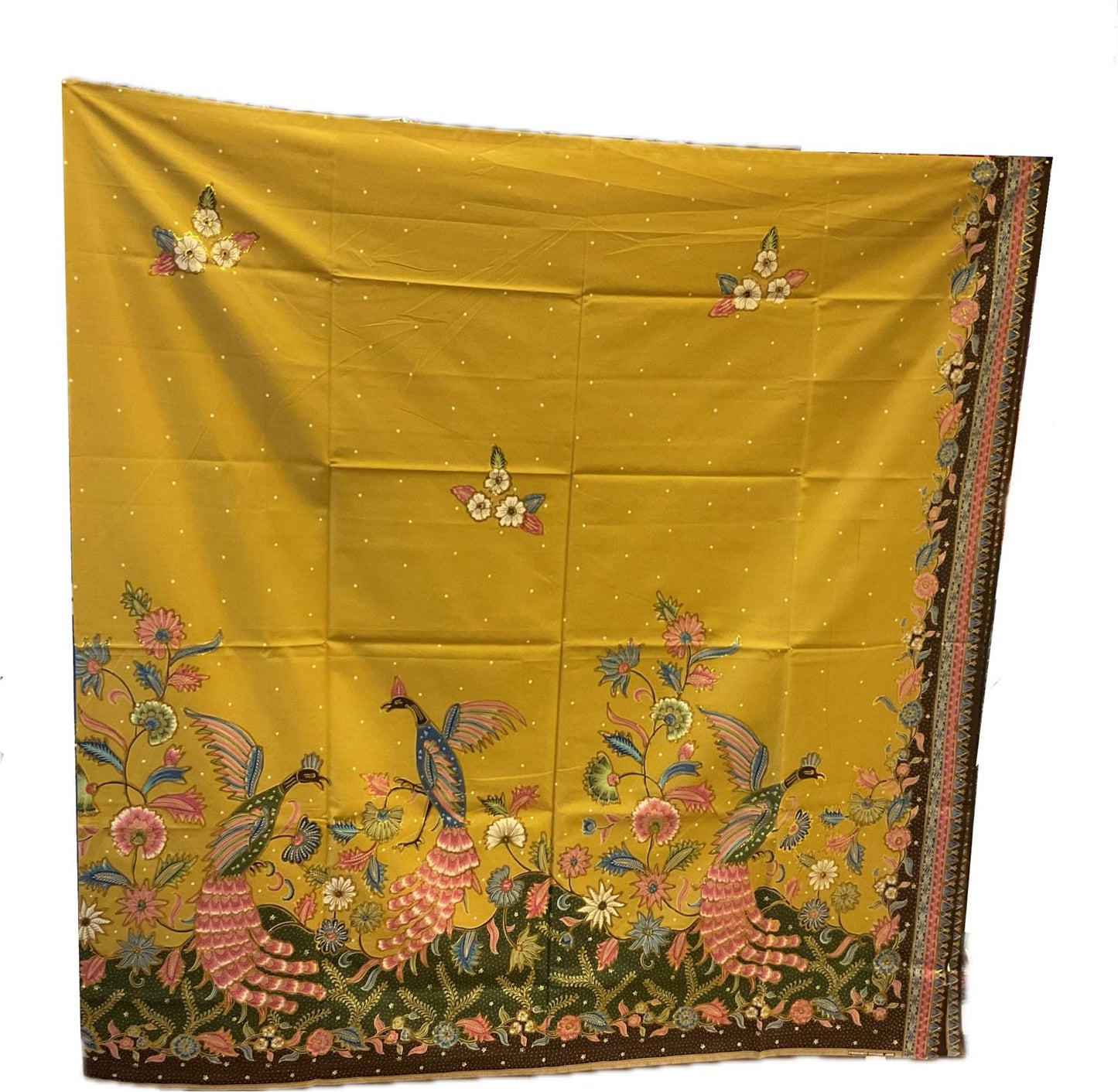 Hand Draw Batik Fabric HDBF-2M-YELLOW-8008