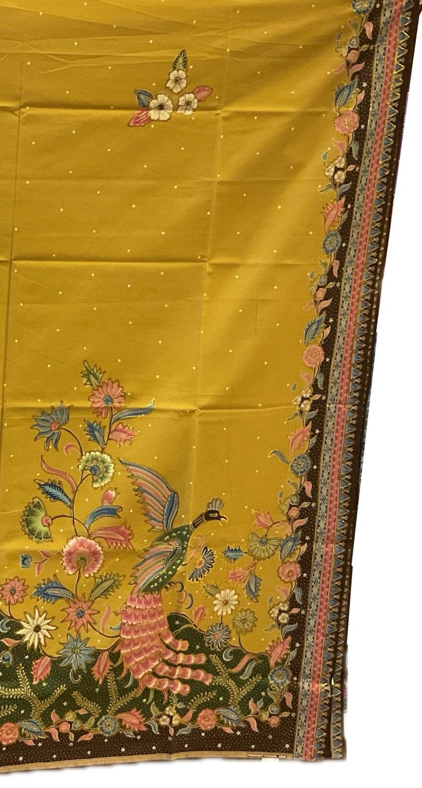 Hand Draw Batik Fabric HDBF-2M-YELLOW-8008