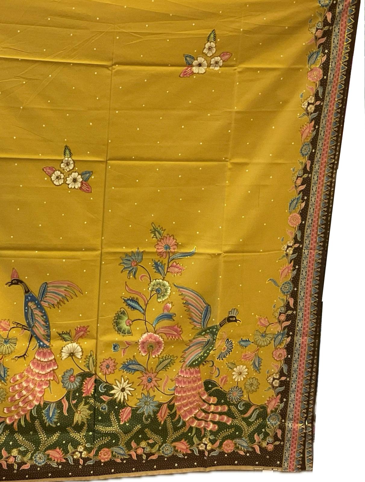 Hand Draw Batik Fabric HDBF-2M-YELLOW-8008