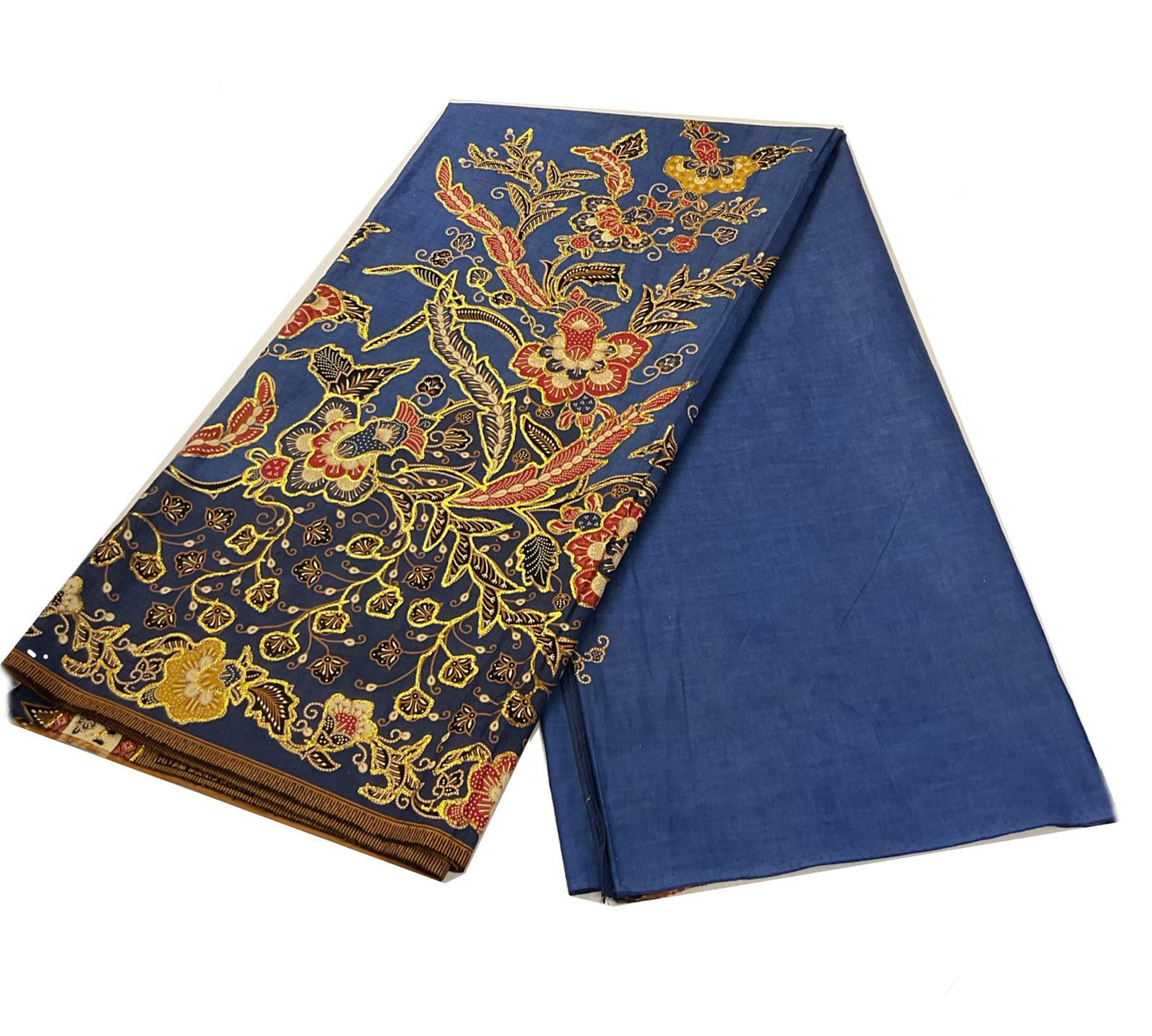 Hand Draw Batik Fabric HDBF-2M-BLUE-8009