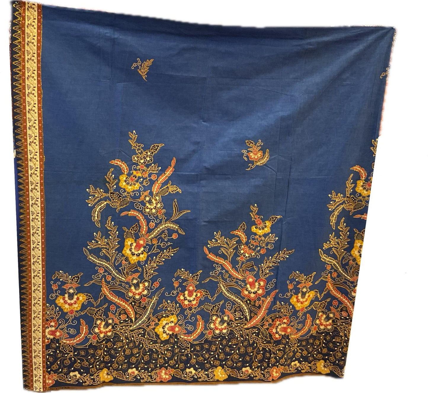 Hand Draw Batik Fabric HDBF-2M-BLUE-8009