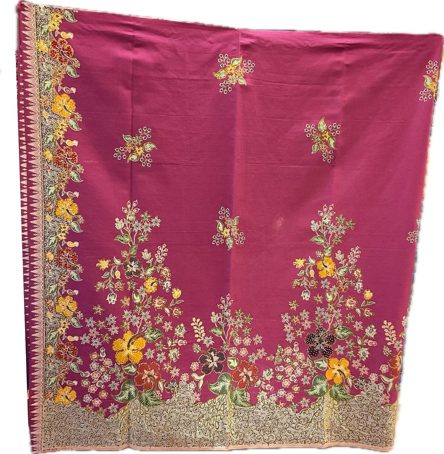 Hand Draw Batik Fabric HDBF-2M-PINK-8011