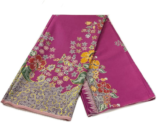 Hand Draw Batik Fabric HDBF-2M-PINK-8011