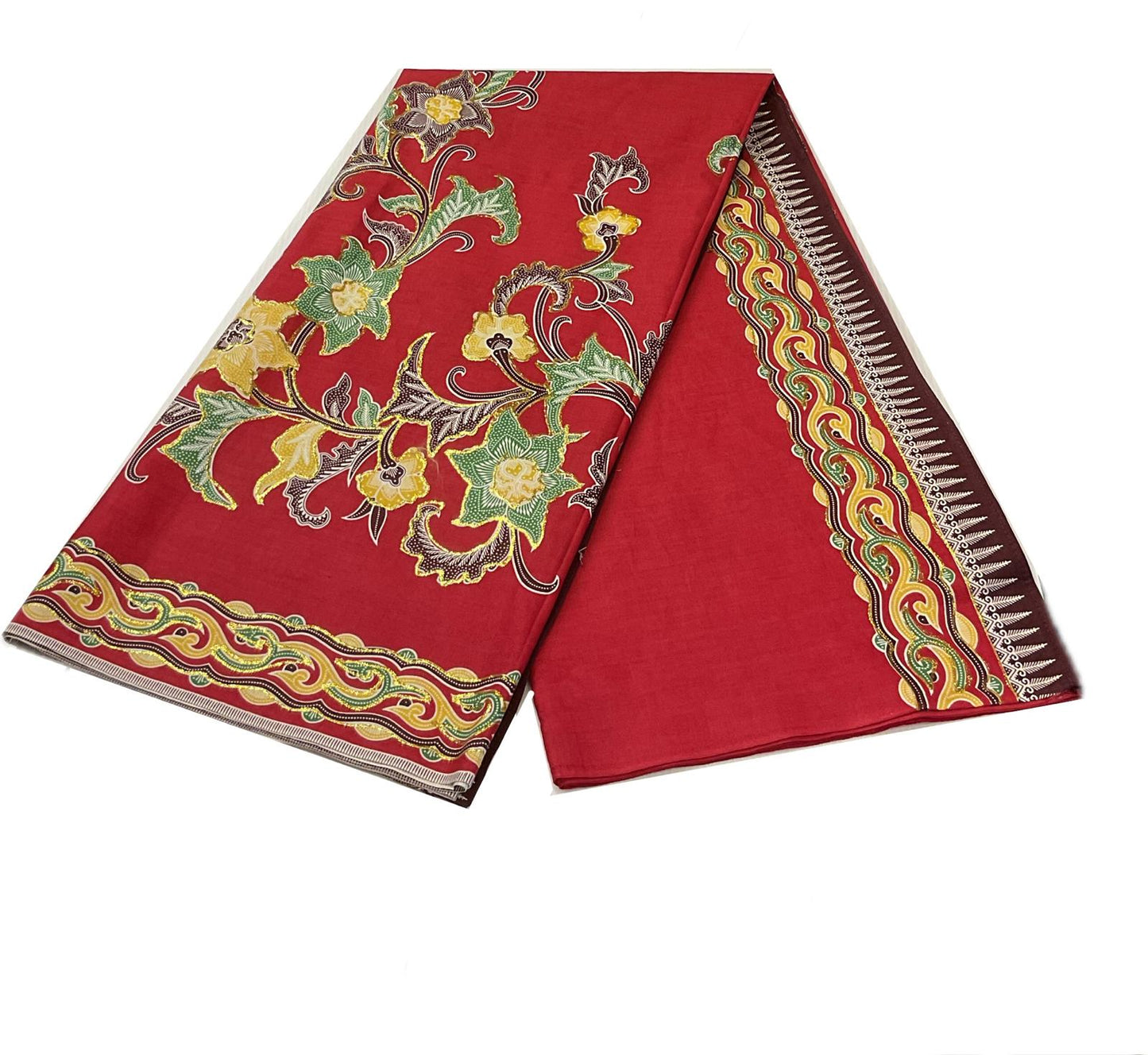 Hand Draw Batik Fabric HDBF-2M-RED-8012