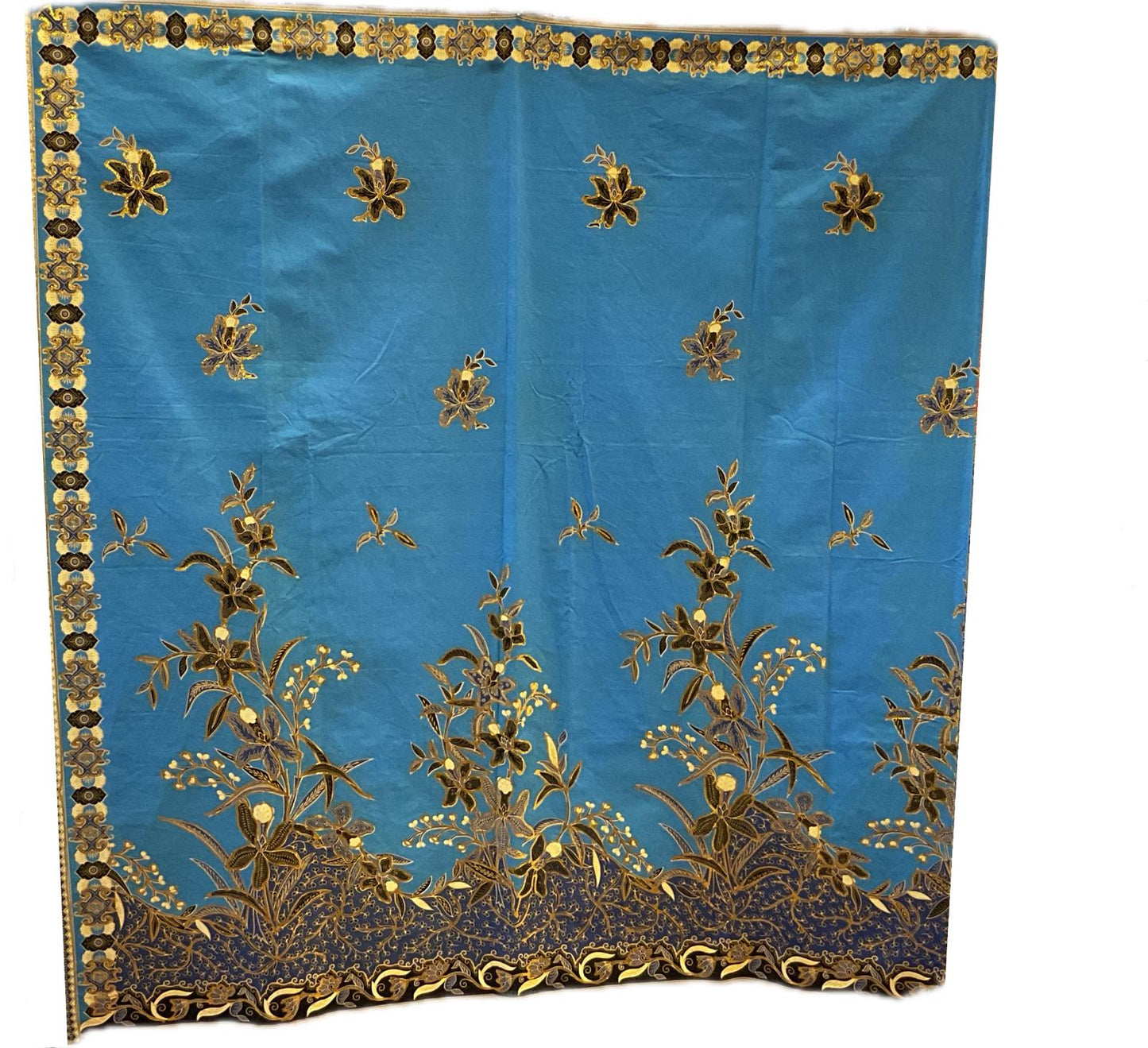 Hand Draw Batik Fabric HDBF-2M-BLUE-8014