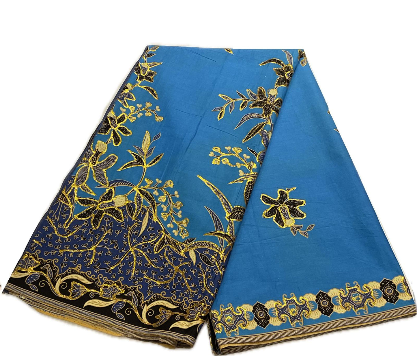 Hand Draw Batik Fabric HDBF-2M-BLUE-8014
