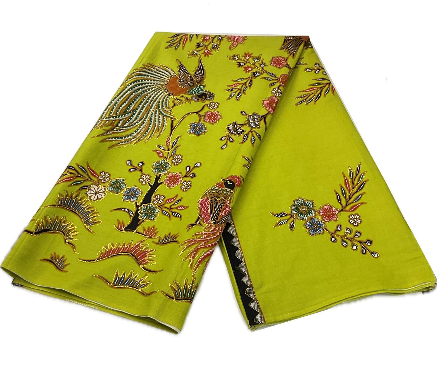 Hand Draw Batik Fabric HDBF-2M-GREEN-8015