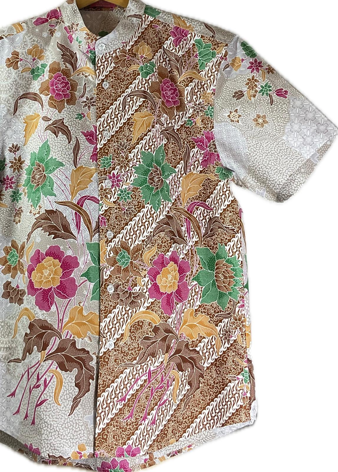 Mens Batik Top MBT-L-BROWN-22008