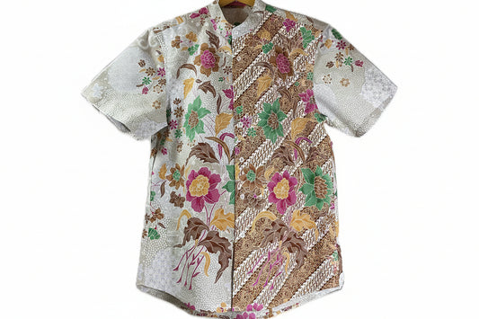 Mens Batik Top MBT-L-BROWN-22008