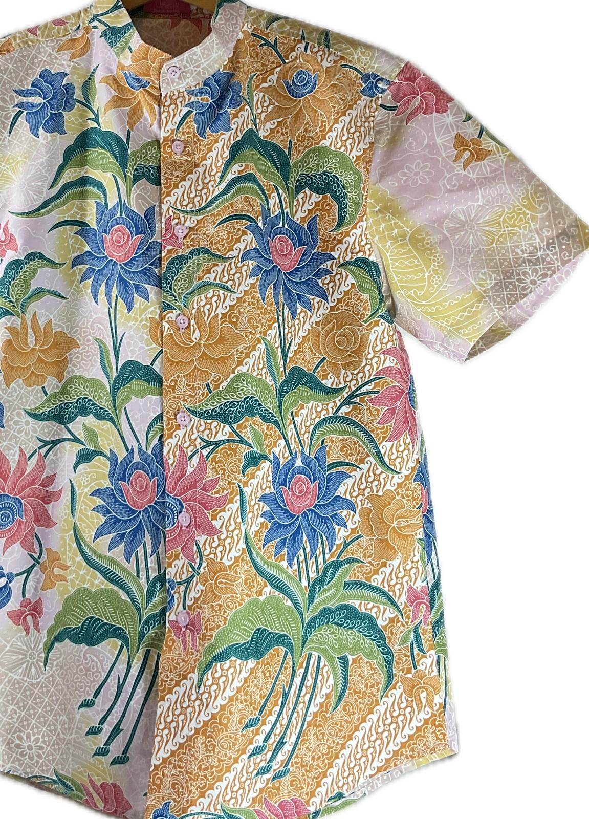 Mens Batik Top MBT-L-YELLOW-22009