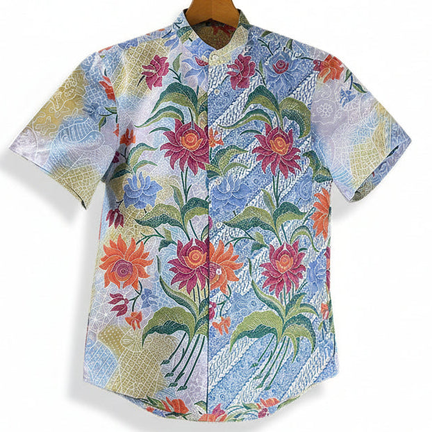 Mens Batik Top MBT-L-BLUE-22010
