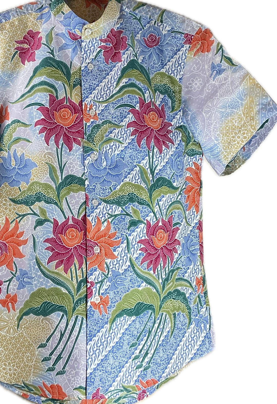 Mens Batik Top MBT-L-BLUE-22010