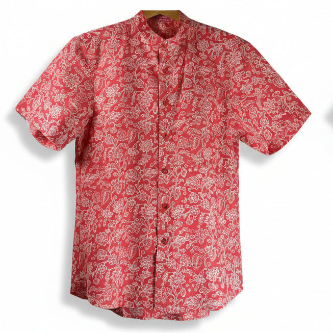Mens Batik Top MBT-L-ORANGE-22013