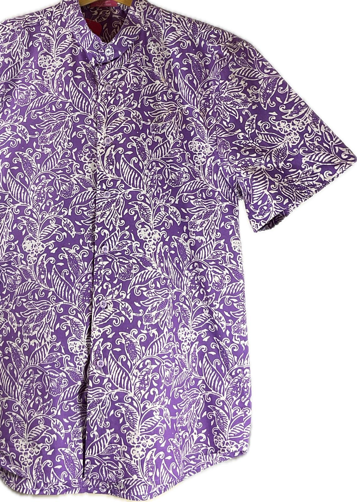 Mens Batik Top MBT-L-PURPLE-22015