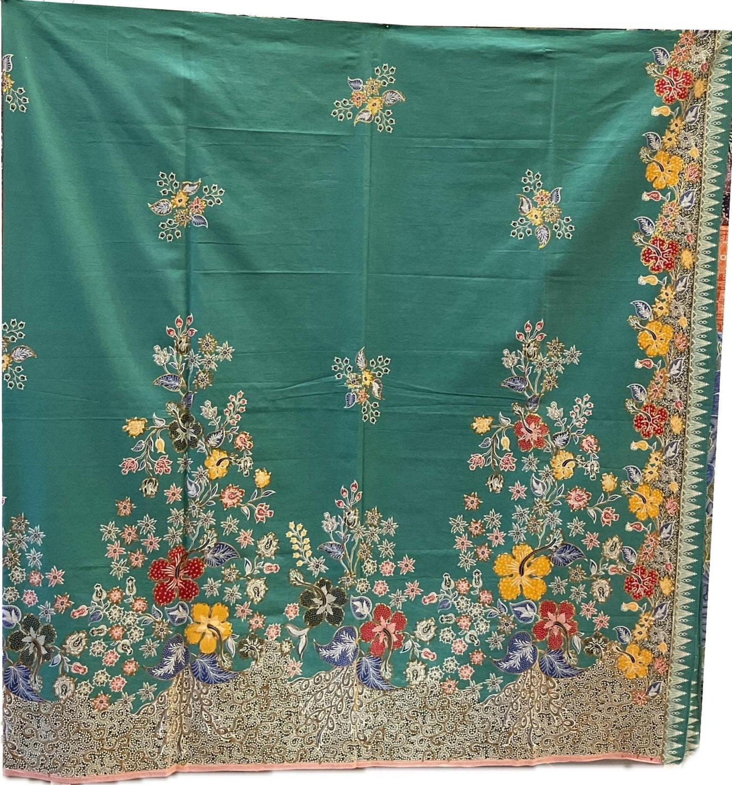 Hand Draw Batik Fabric HDBF-2M-TURQUOISE-8017
