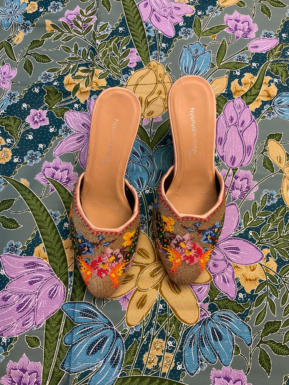 Premium Beaded Shoes PBS-4-GOLD-E6010