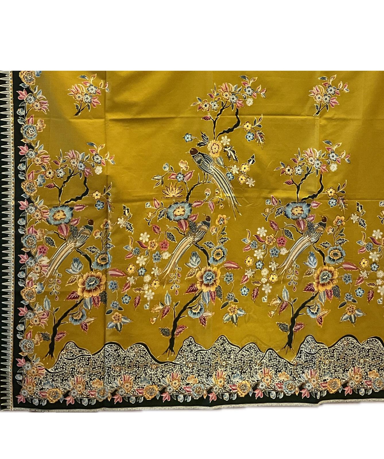 Hand Draw Batik Fabric HDBF-2M-YELLOW-8018