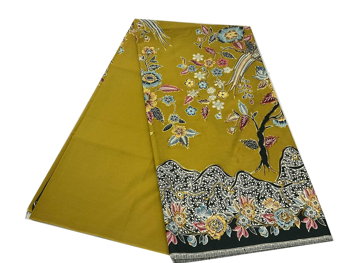 Hand Draw Batik Fabric HDBF-2M-YELLOW-8018