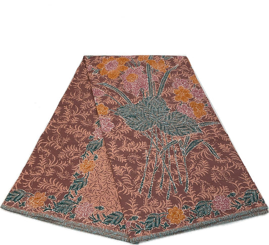 Handstamp Batik Fabric HSBF-2M-BROWN-90132