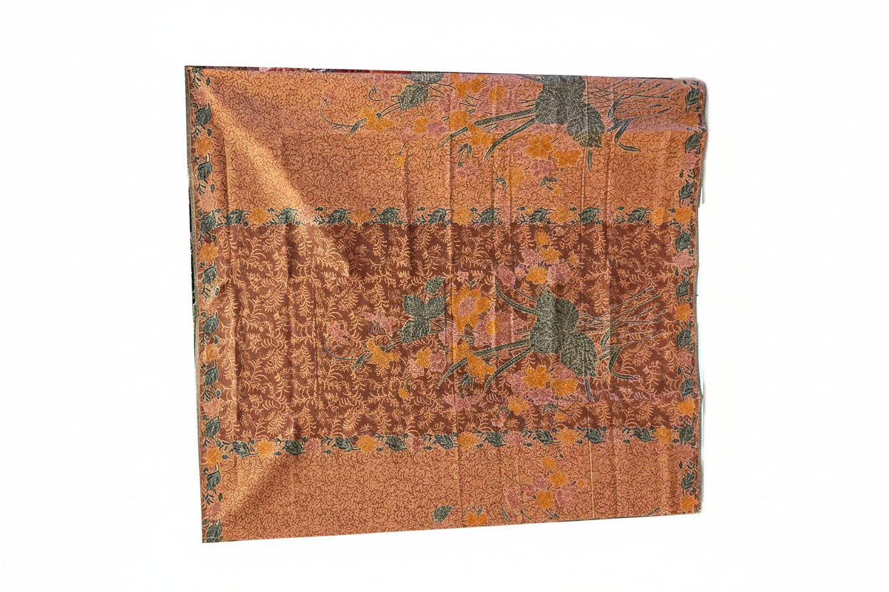Handstamp Batik Fabric HSBF-2M-BROWN-9003
