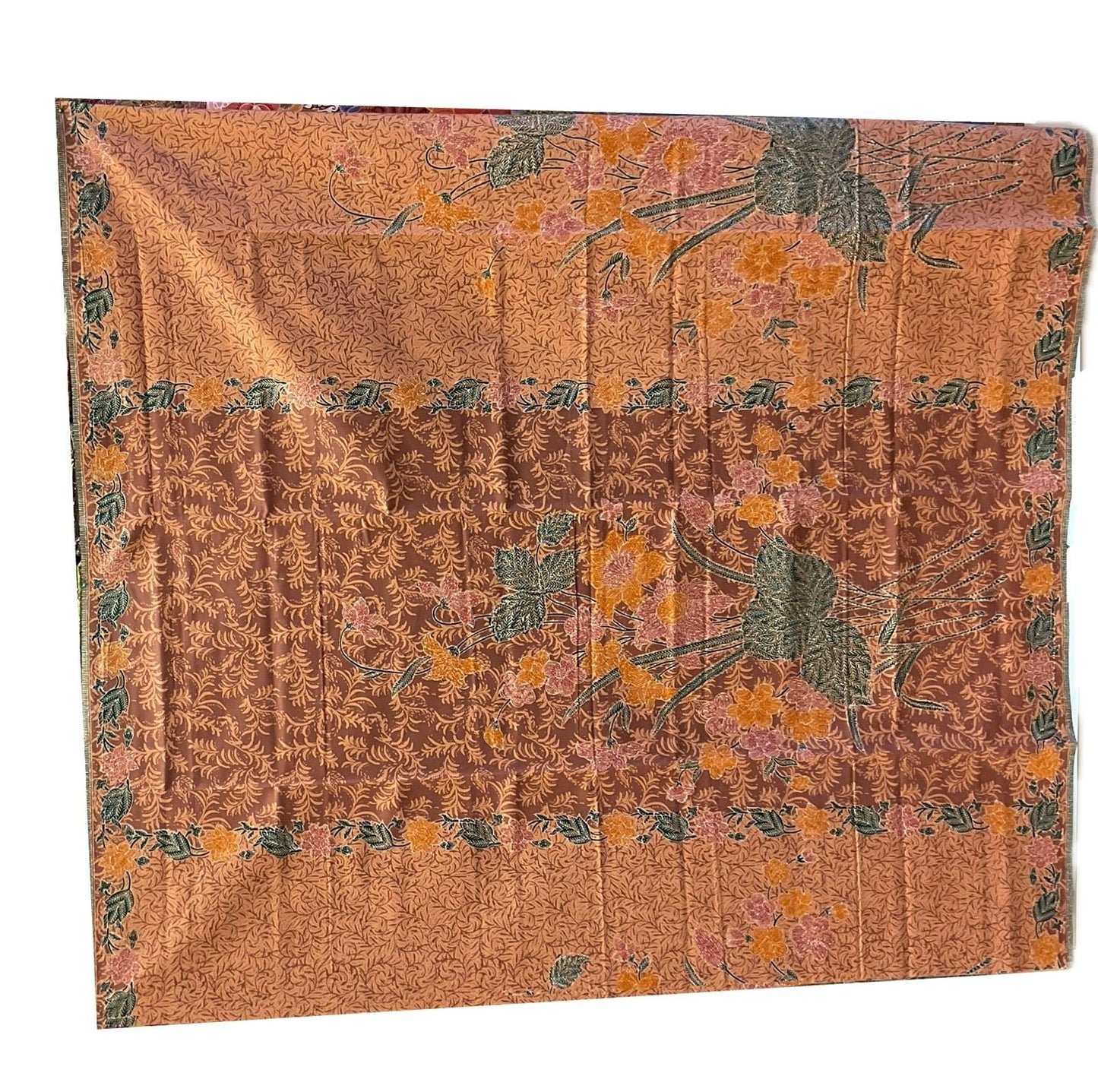 Handstamp Batik Fabric HSBF-2M-BROWN-90130