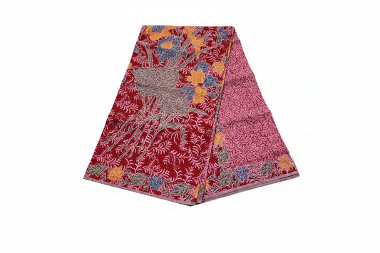 Handstamp Batik Fabric HSBF-2M-RED-9002