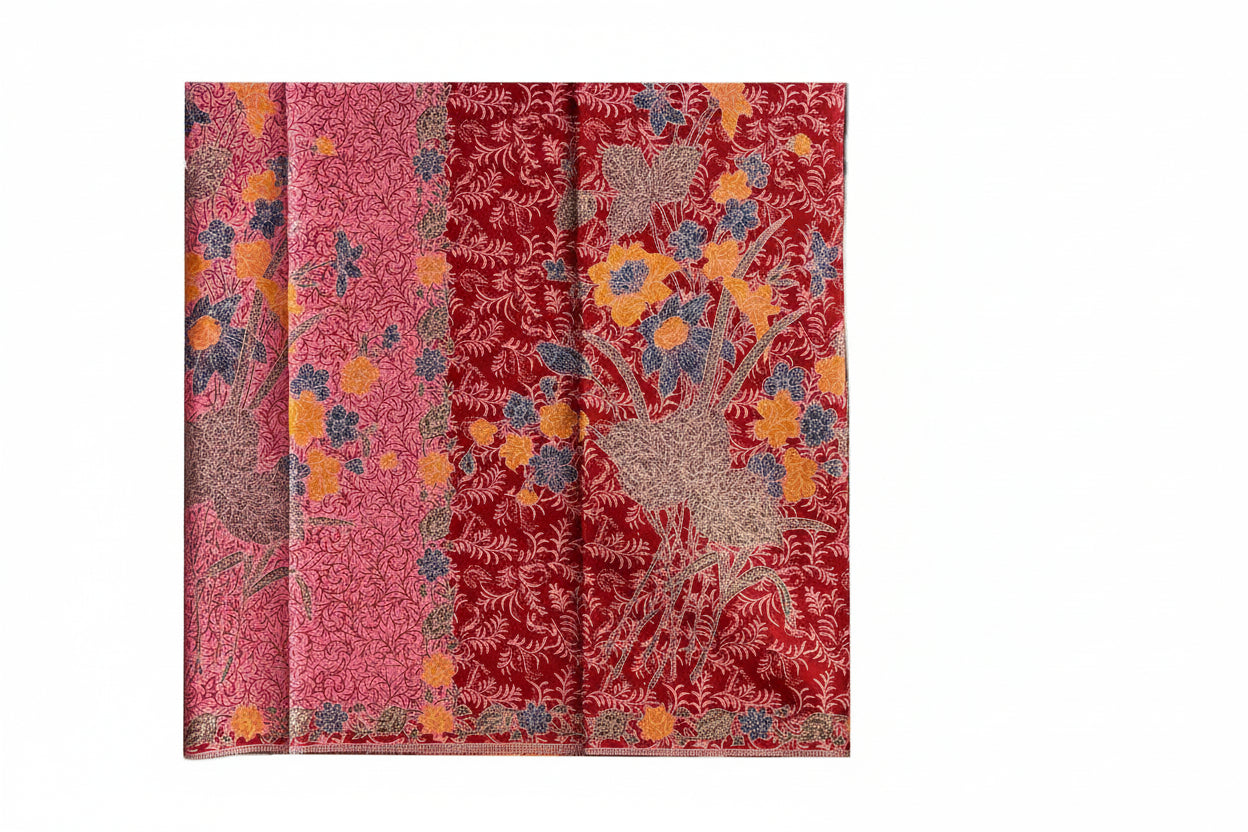 Handstamp Batik Fabric HSBF-2M-RED-9002