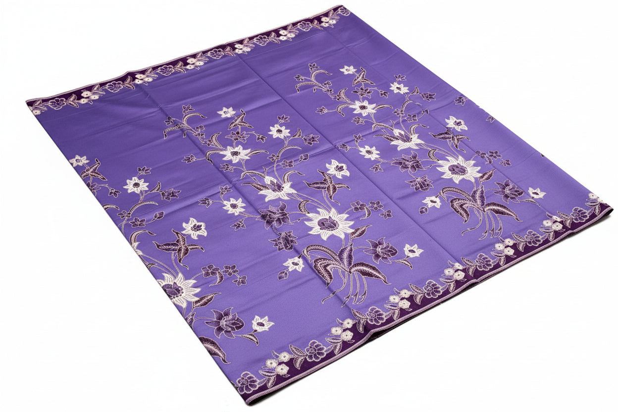 Handstamp Batik Fabric HSBF-2M-PURPLE-9001