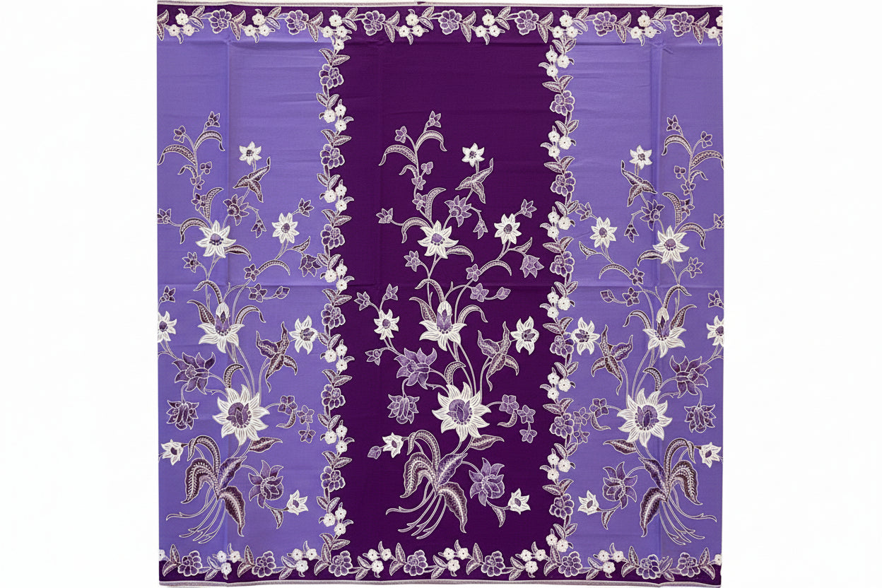 Handstamp Batik Fabric HSBF-2M-PURPLE-9001