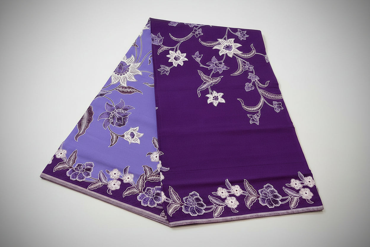 Handstamp Batik Fabric HSBF-2M-PURPLE-9001