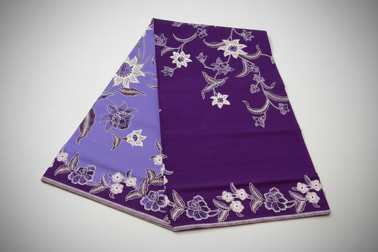 Handstamp Batik Fabric HSBF-2M-PURPLE-9001