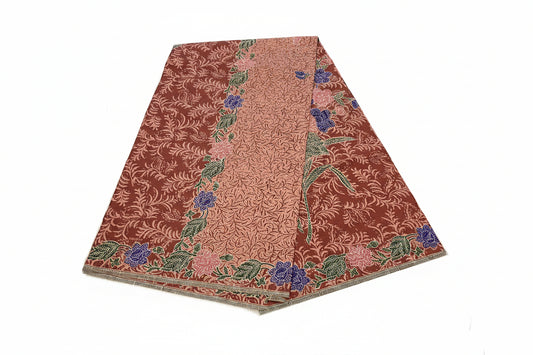 Handstamp Batik Fabric HSBF-2M-BROWN-9005